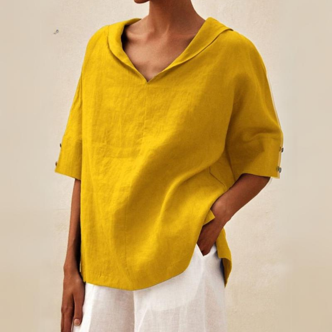 Miruna™ - Women's V-Neck Casual Linen Shirt