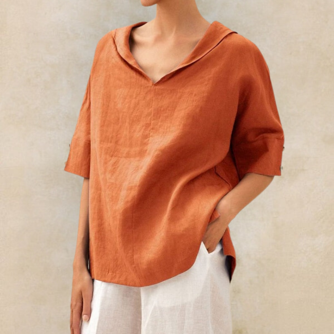 Miruna™ - Women's V-Neck Casual Linen Shirt