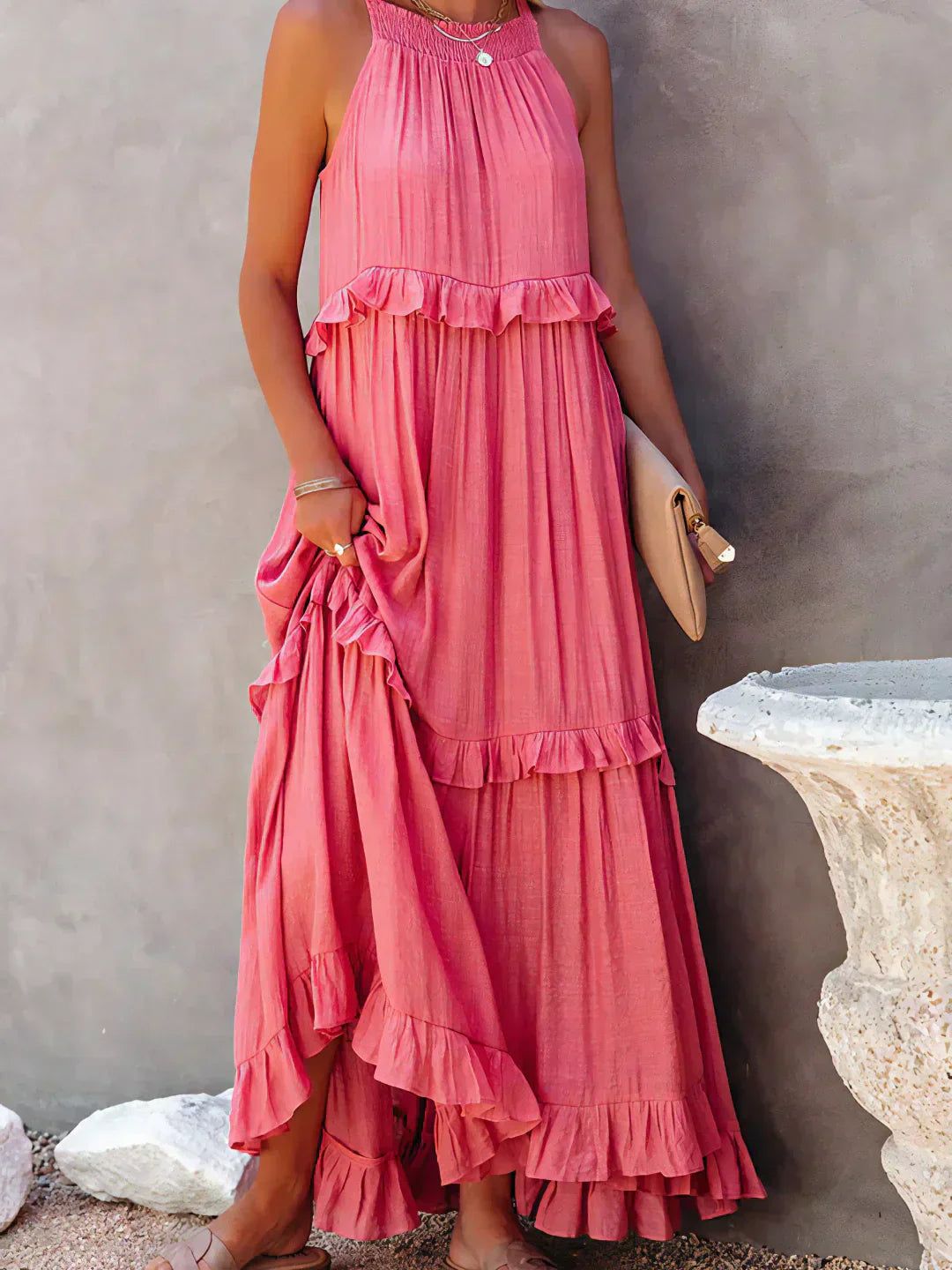 Mere - Halter Ruffle Dress