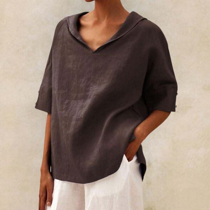 Miruna™ - Women's V-Neck Casual Linen Shirt