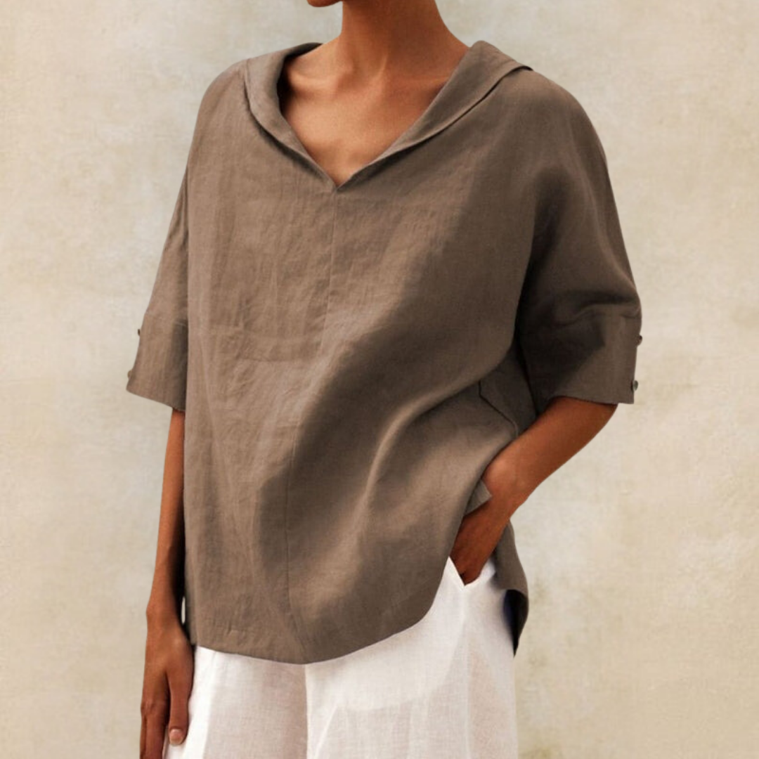 Miruna™ - Women's V-Neck Casual Linen Shirt