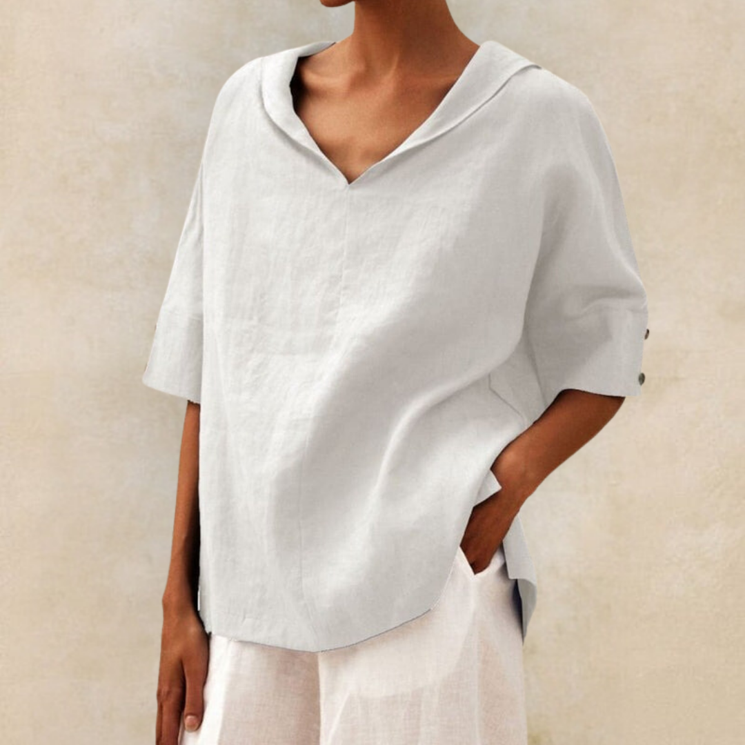 Miruna™ - Women's V-Neck Casual Linen Shirt