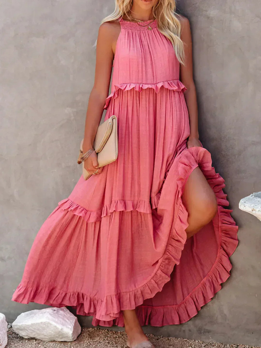 Mere - Halter Ruffle Dress