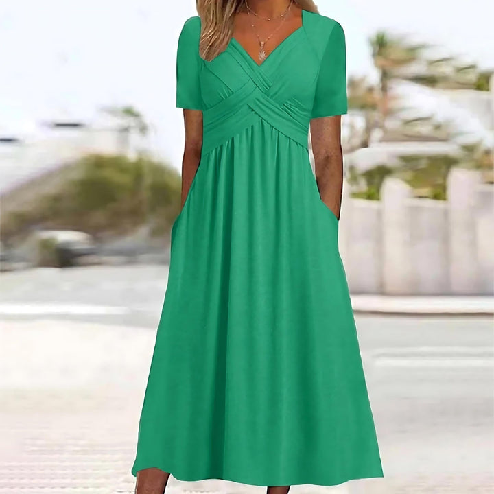 Tamma - Chic Midi Dress with Belly Coverage