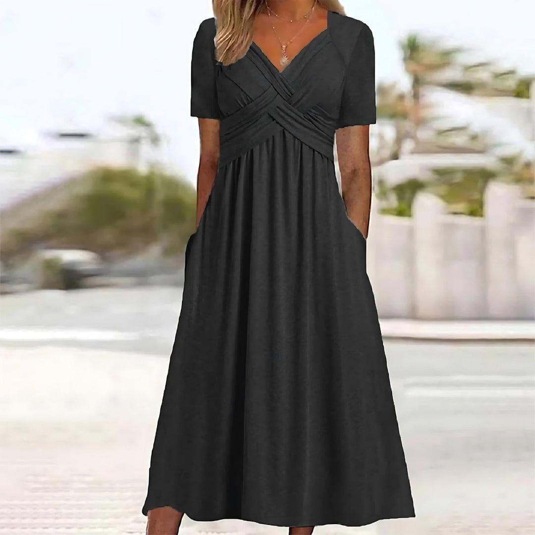 Tamma - Chic Midi Dress with Belly Coverage