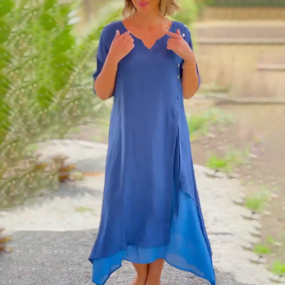 Lila - Classic Solid Colour Maxi Dress